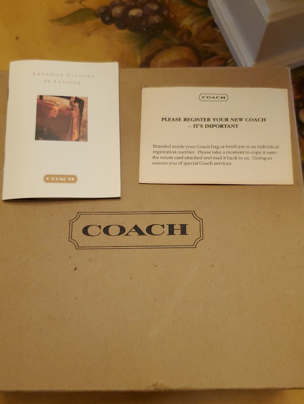 Coach Tan Branded Box with Booklets